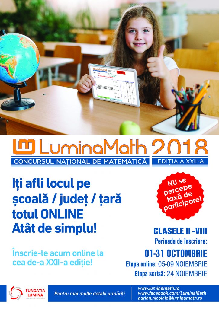 Concursul Lumina Math 2018